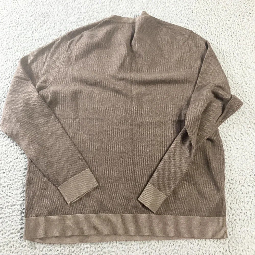 Eddie Bauer‎ Sweater Mens Large Brown Cotton Cashmere V Neck Knit Pullover